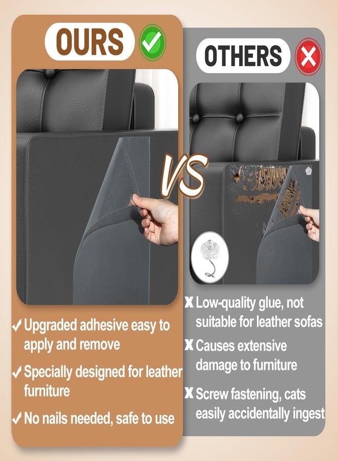 Acostop Cat Scratch Furniture Protector - Specially Designed for Leather Furniture, Easy to Remove Anti-Scratch Couch Protector from Cat, No Pins, 16 Pack - Image 5